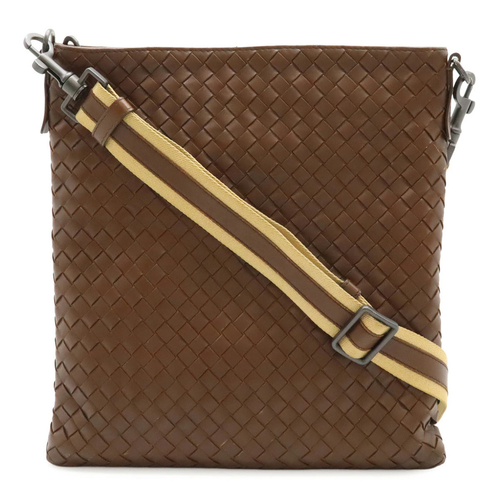 BOTTEGA VENETA Intrecciato Crossbody Bag Leather Brown